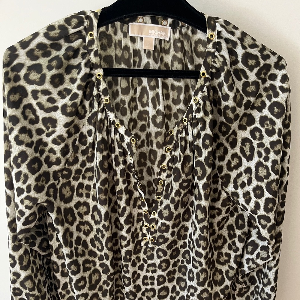 Michael Kors Leopard Blouse in L